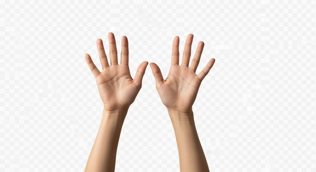 Hands raised transparent background image 3