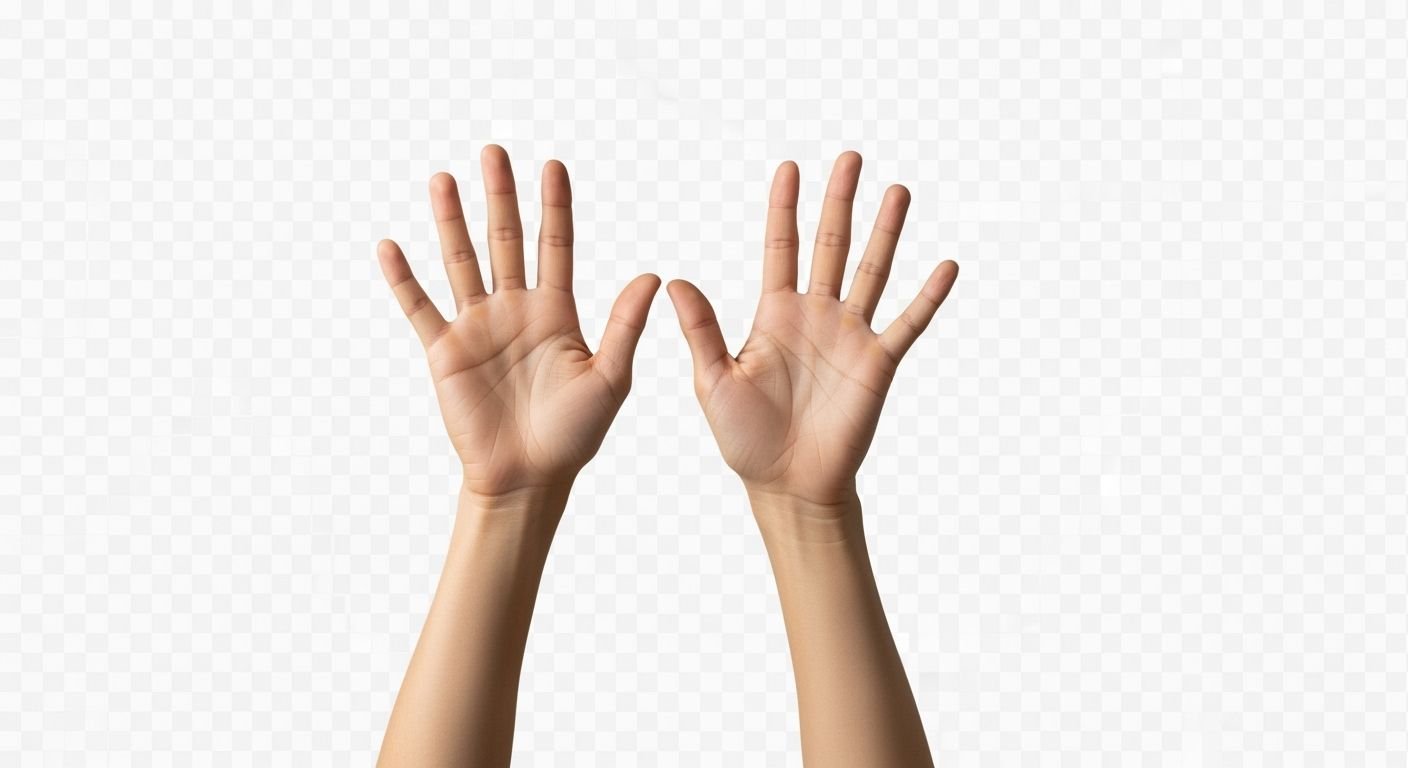 Hands raised transparent background image 3