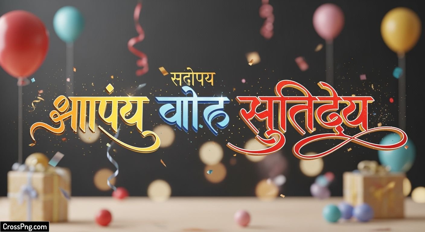 Happy birthday banner background marathi hd image