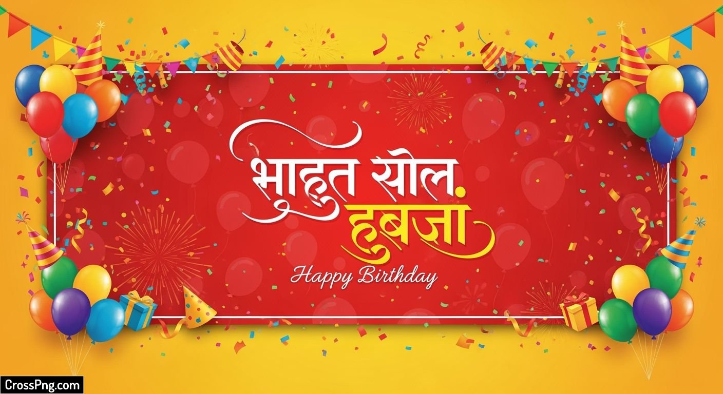 Happy birthday banner background marathi hd image 2