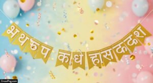 Happy birthday banner background marathi hd image