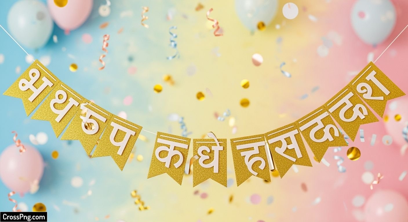 Happy birthday banner background marathi hd image