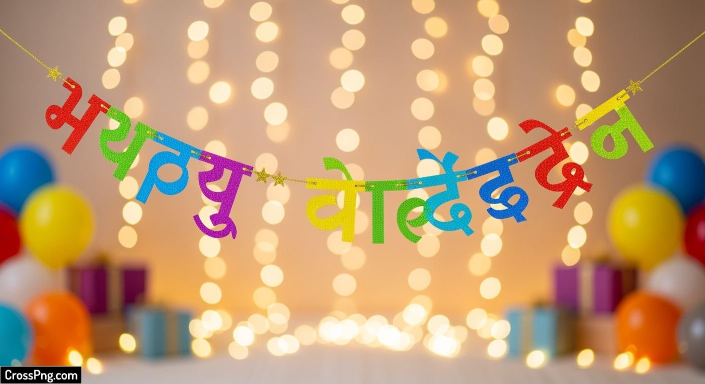 Happy birthday banner background marathi image