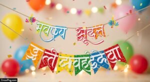 Happy birthday banner background marathi image 3