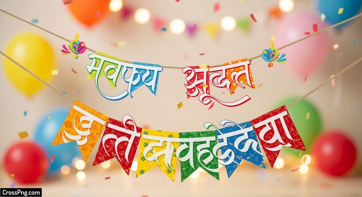 Happy birthday banner background marathi image 3