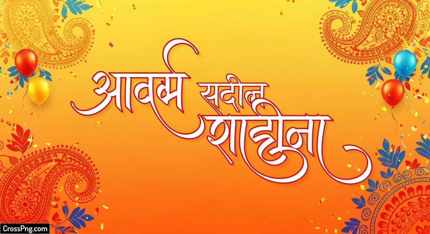Happy birthday banner background marathi image