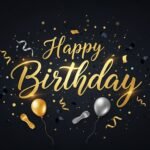 Happy birthday black background image