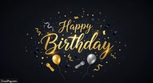 Happy birthday black background image
