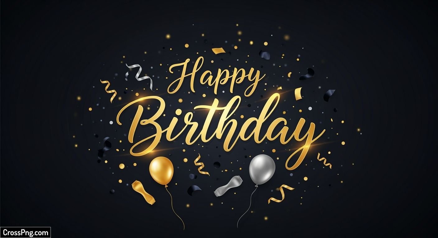 Happy birthday black background image