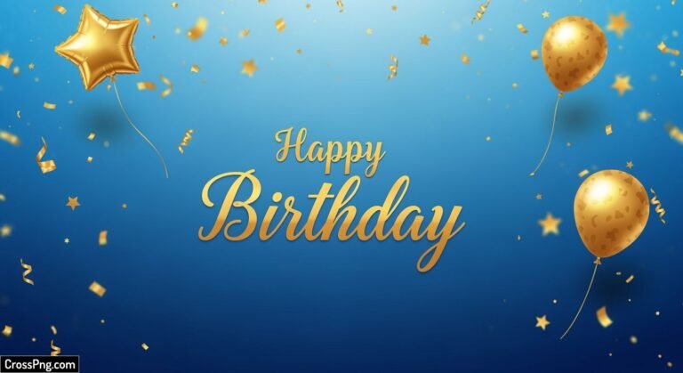 Happy birthday blue background image