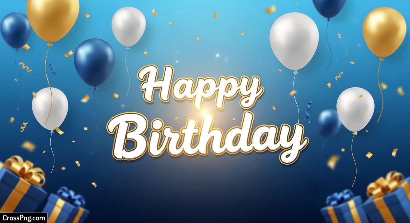 Happy birthday blue background image 3