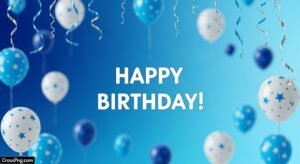 Happy birthday blue background image