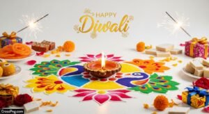 Happy diwali white background image 2