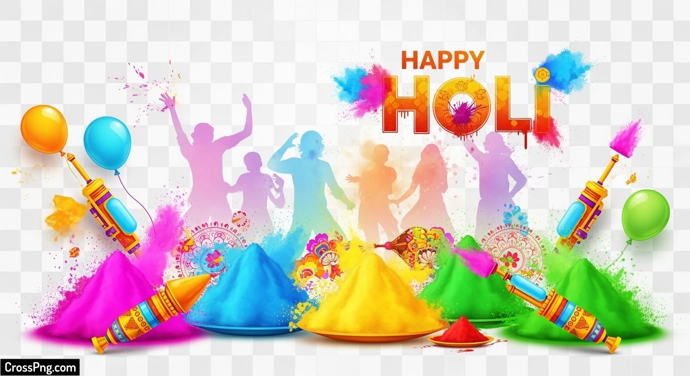 Happy holi png background image 3