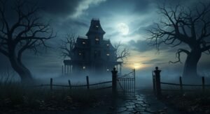 Haunted house background image 3