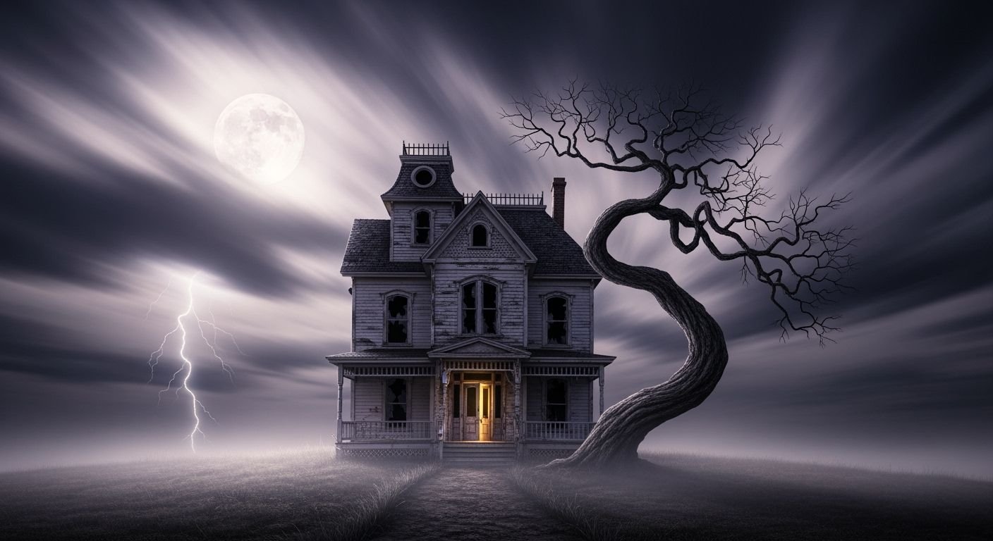 Haunted house background image 4