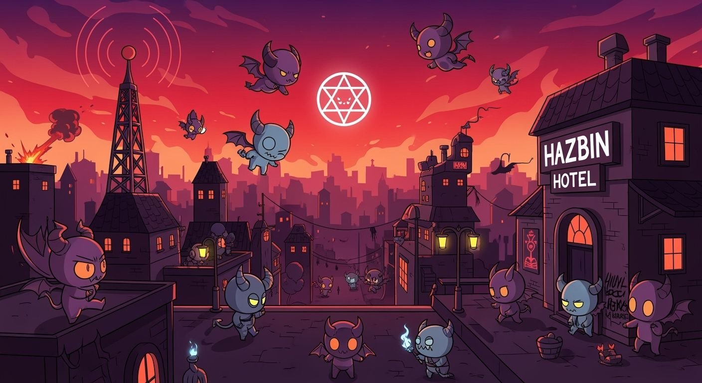 Hazbin hotel chibi background image