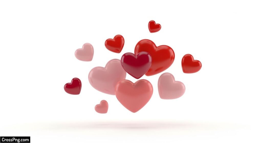 Hearts in white background image
