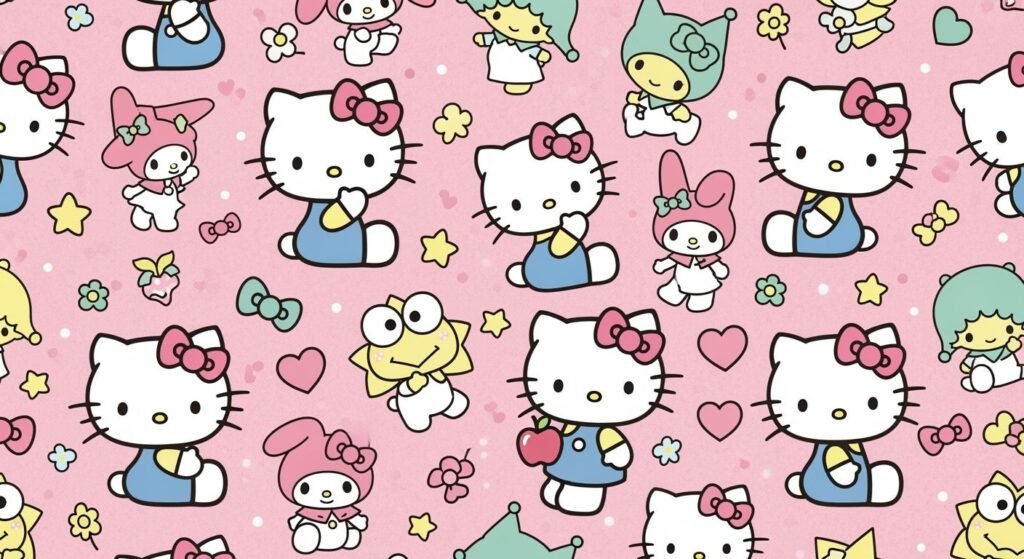 Hello kitty background wallpaper image 2