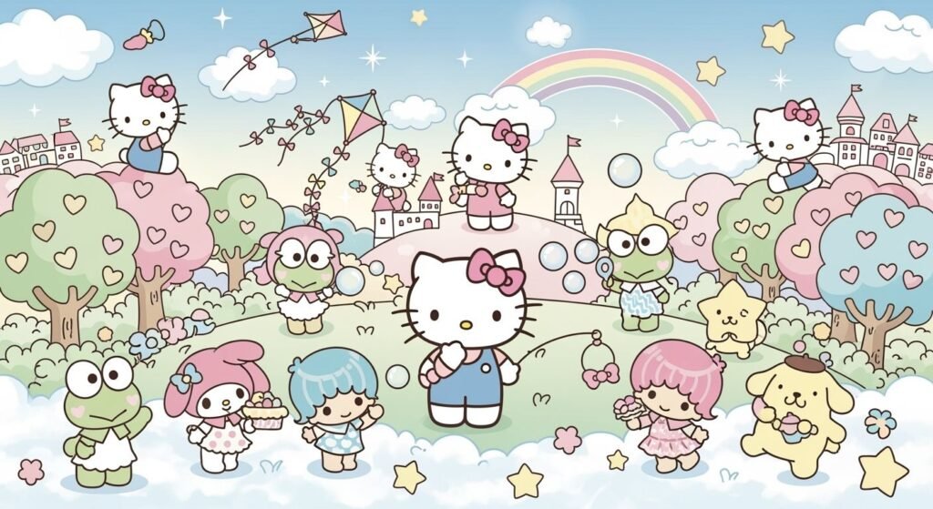 Hello kitty cute background image 4
