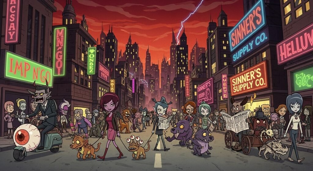 Helluva boss background characters image