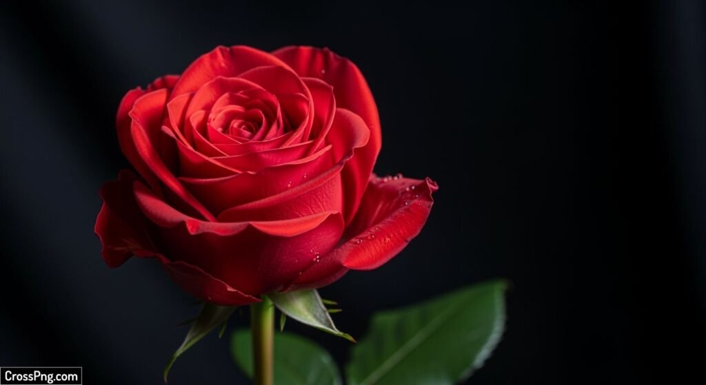 High quality red rose with black background hd image