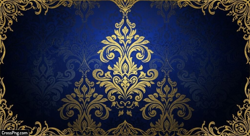High resolution royal blue and gold background image