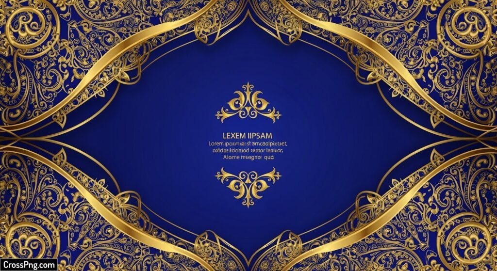 High resolution royal blue and gold background image
