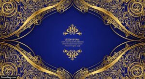 High resolution royal blue and gold background image