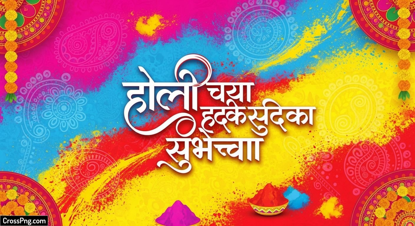 Holi banner background marathi image 2