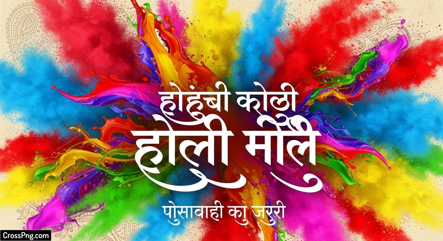 Holi poster background in hindi image