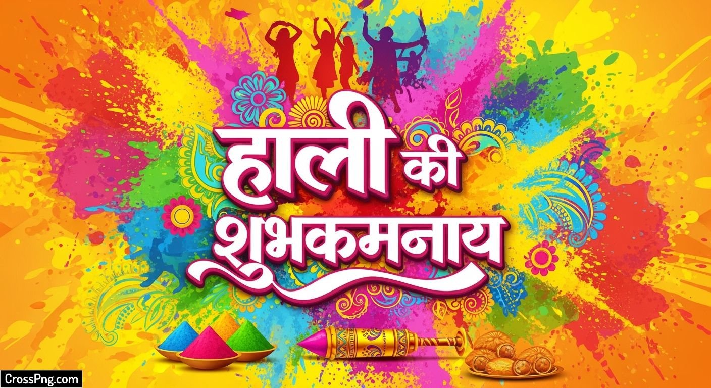 Holi poster background in hindi image 3