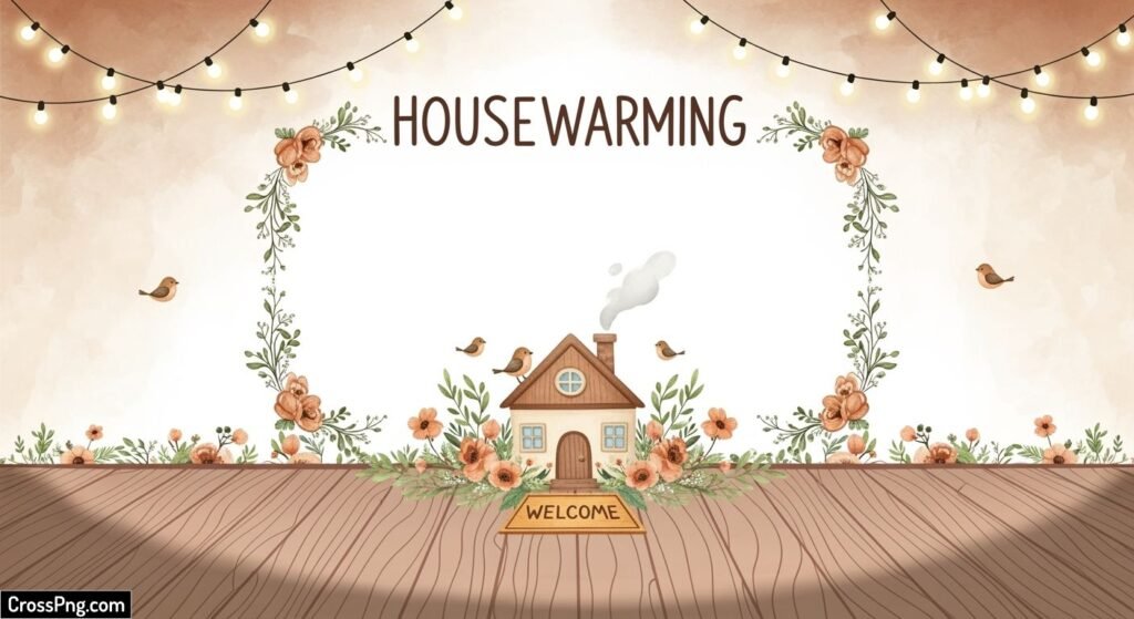 House warming invitation card background image