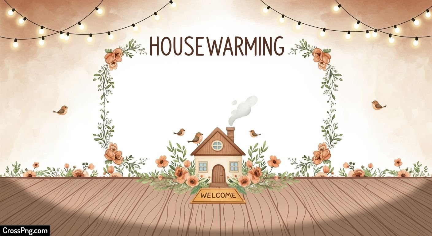 House warming invitation card background image