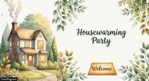 Housewarming invitation card background image
