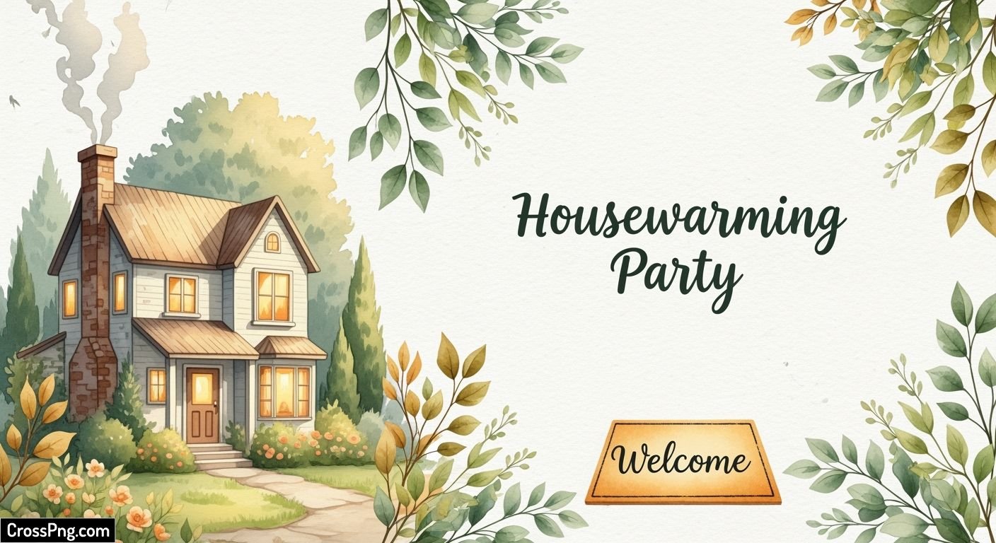 Housewarming invitation card background image