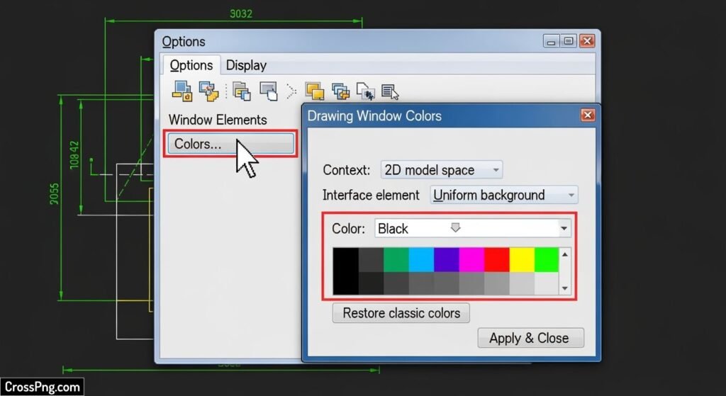 How to change background color in autocad image 3