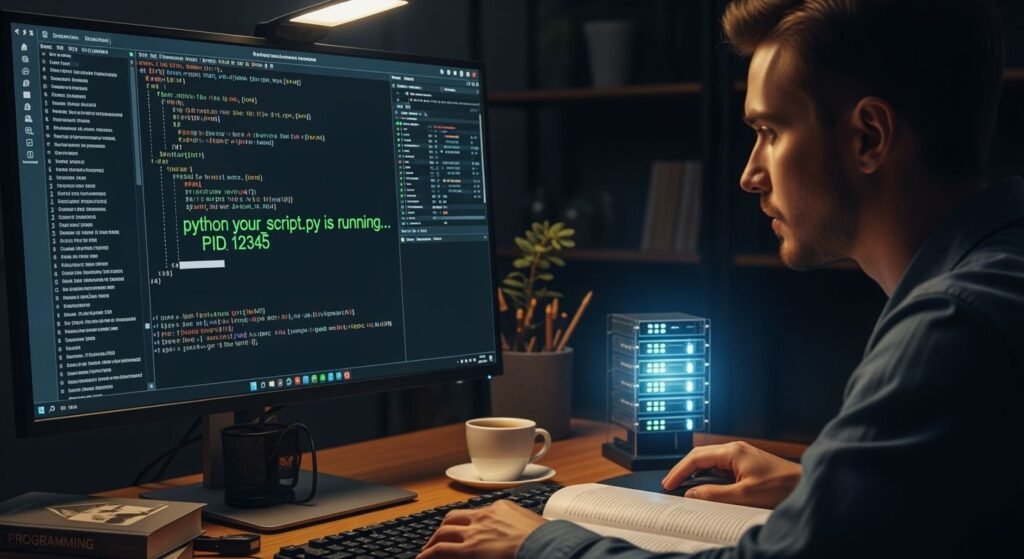 How to check python script running image