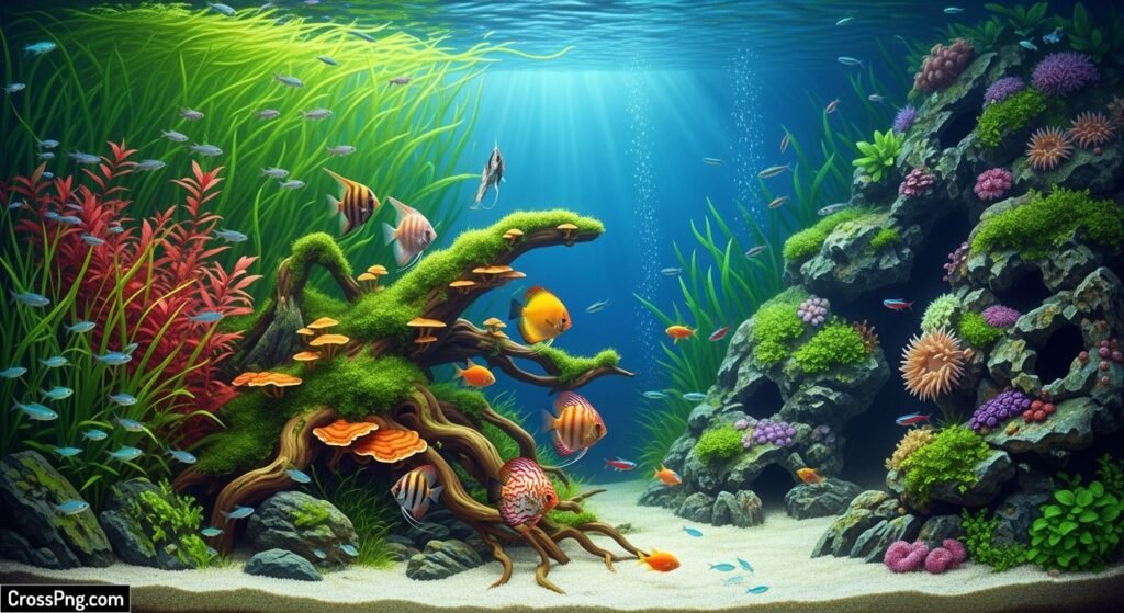 How to draw fish tank background image 2