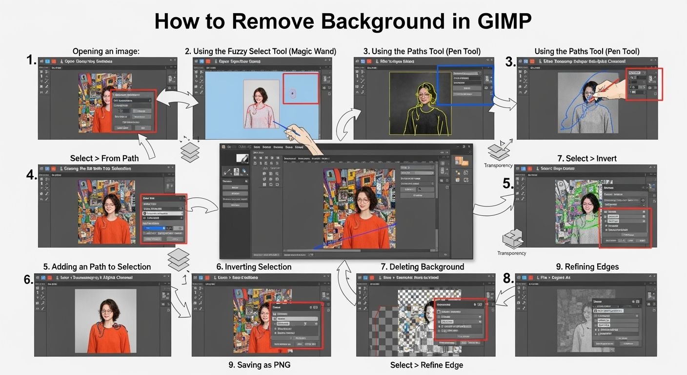 How to remove background in gimp image