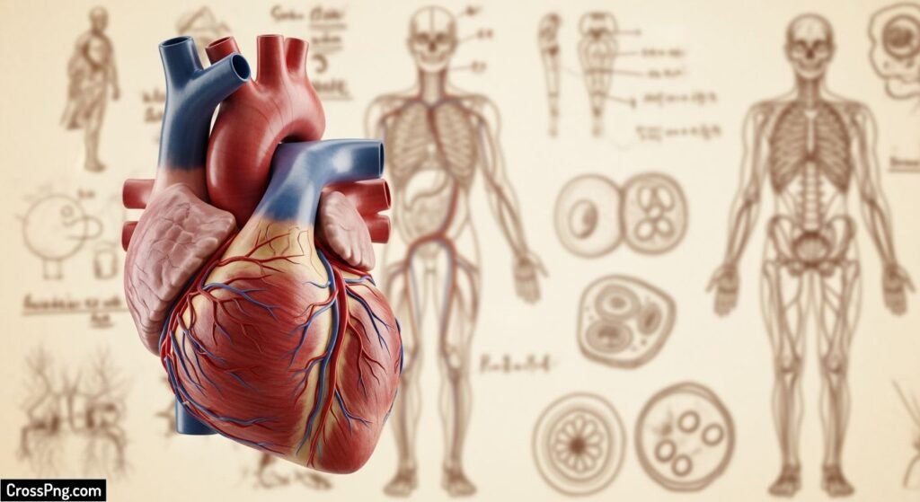Human heart background image