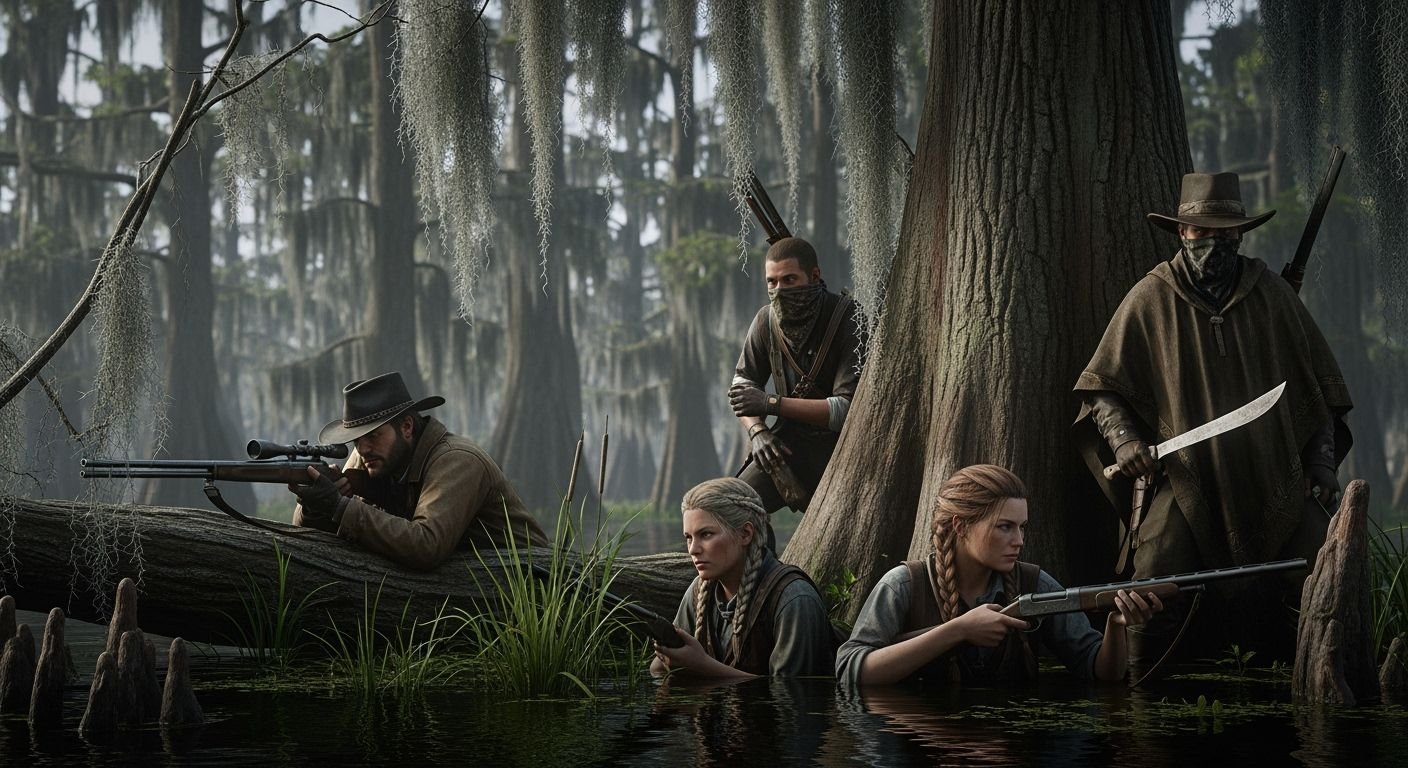 Hunt showdown people blend in to the image 4
