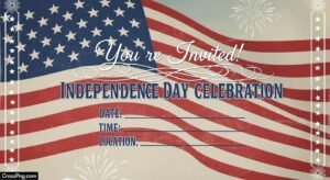 Independence day invitation card background image