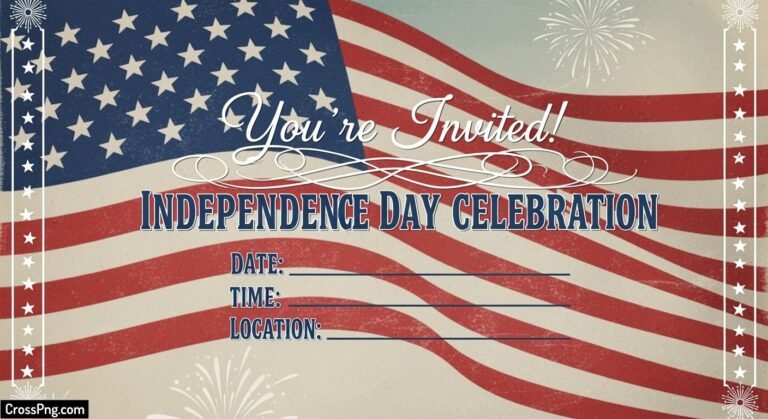 Independence day invitation card background image