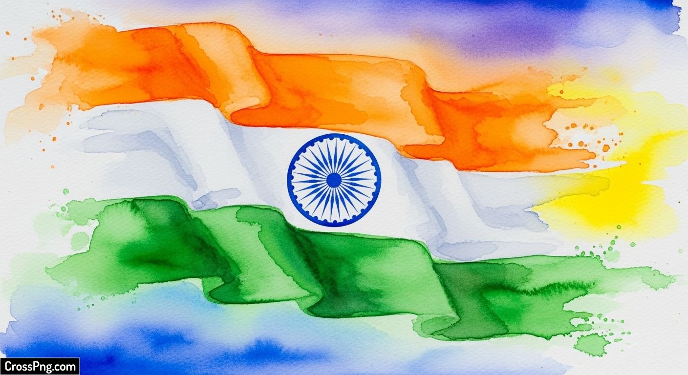 Indian flag watercolor background image