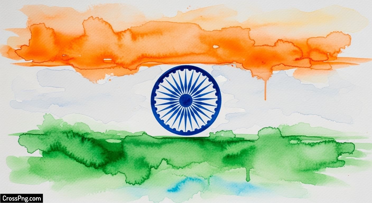 Indian flag watercolor background image