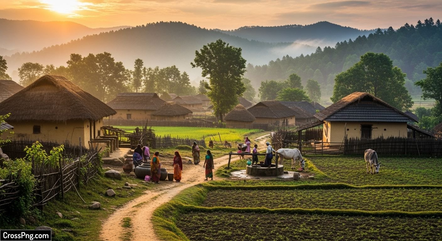 Indian old village background image 3