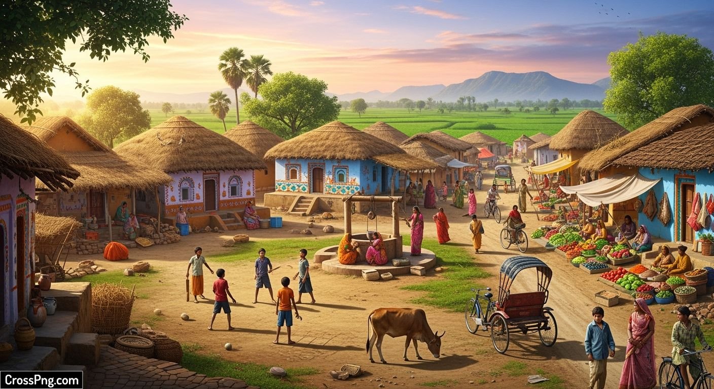 Indian village background image