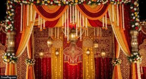 Indian wedding background decoration image 2