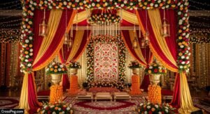 Indian wedding background decoration image 3